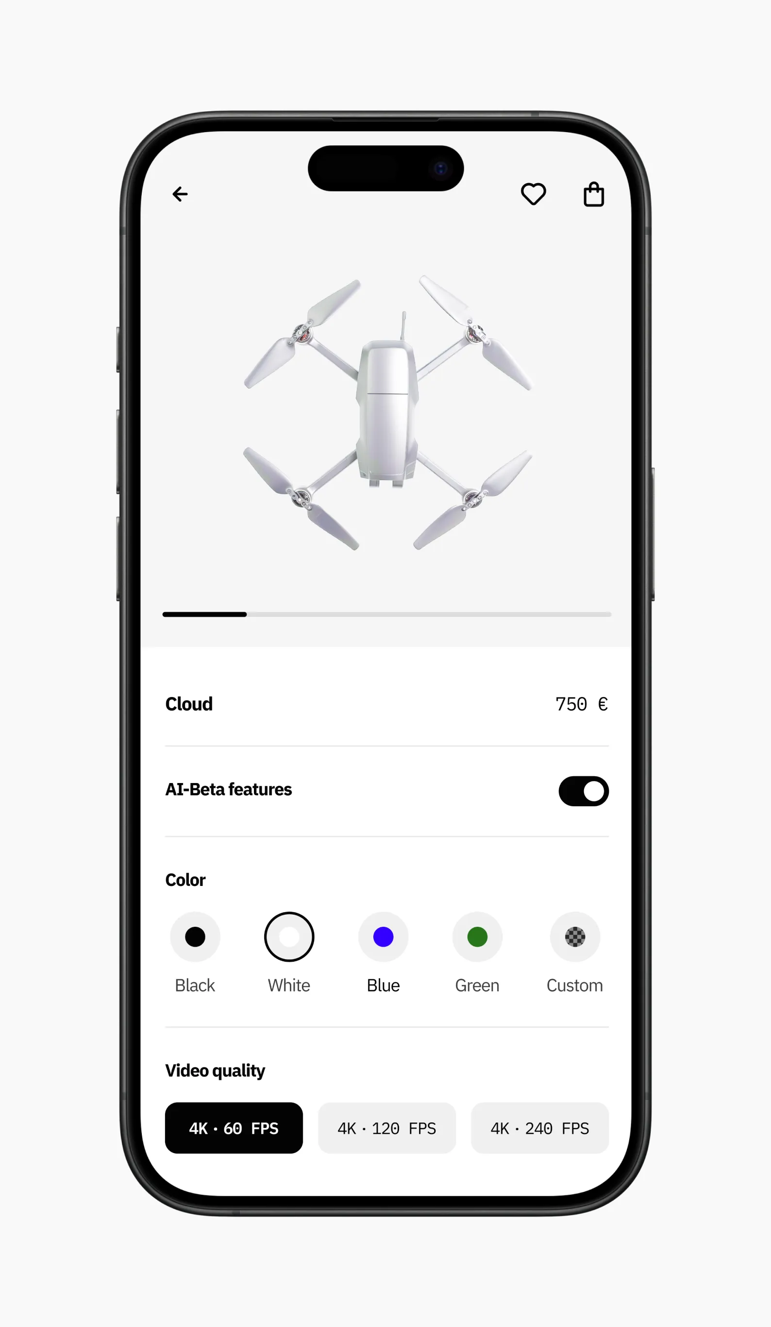 Xyro drone product screen